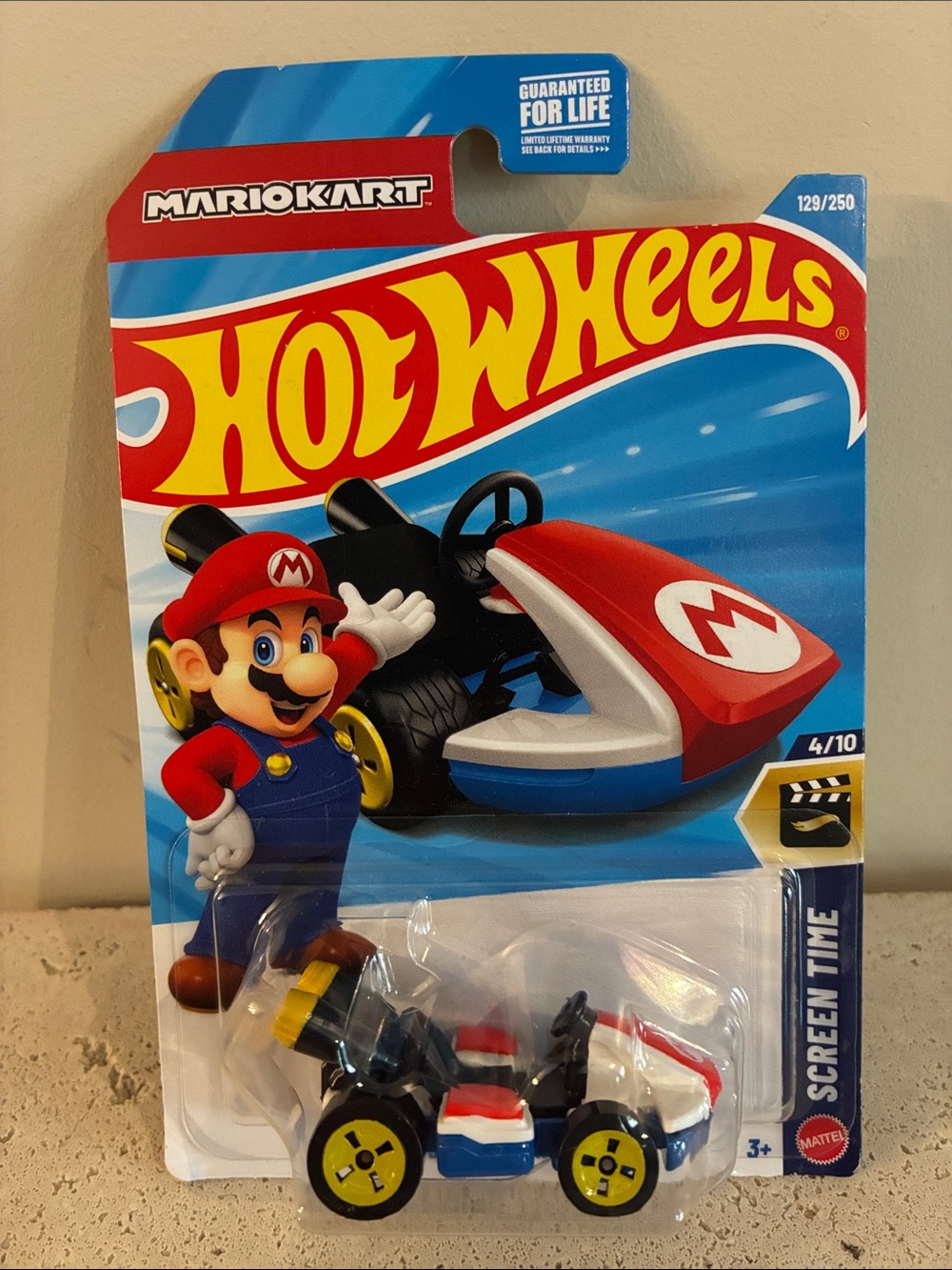 Mario Kart Hot Wheels Screen Time 129/250 NEW Nintendo Super Mario